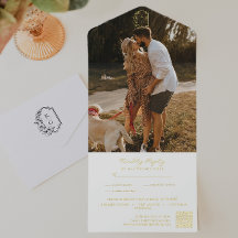 Código QR de foto de boda con monograma minimalist