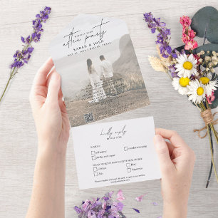 Invitación Todo En Uno Código QR Feliz Nunca Después De Un Boda De Foto F