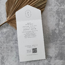 Invitación Todo En Uno Código QR SHYLAH Boda Minimalista clásico único