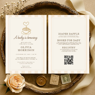 Invitación Todo en uno Coffee Baby está en camino Fiesta de B