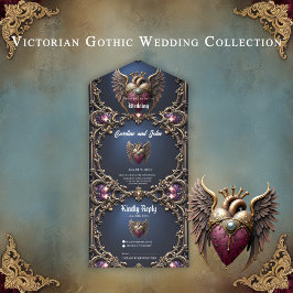Invitación Todo En Uno Colección de Boda Gótica Victoriana