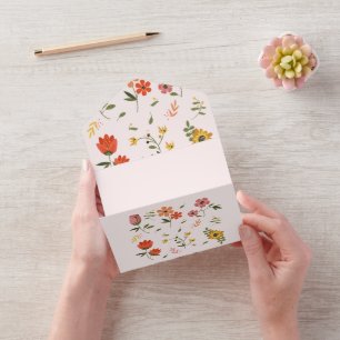 Invitación Todo En Uno colección de flores