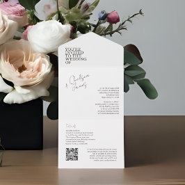 Invitación Todo En Uno Color marfil | Moda moderna todo en una sola boda