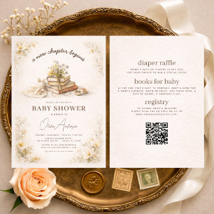 Invitación Todo en Uno Comienza un Nuevo Capítulo Baby Shower