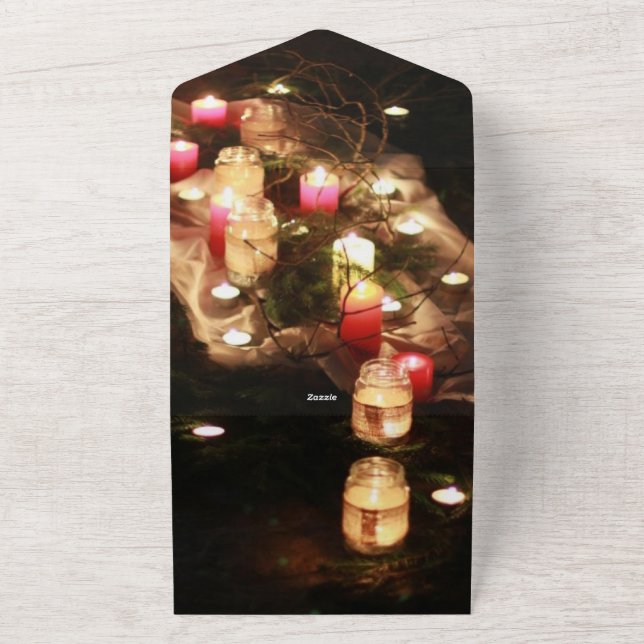 Invitación Todo en Uno con Luz de Velas – Personal (Afuera)