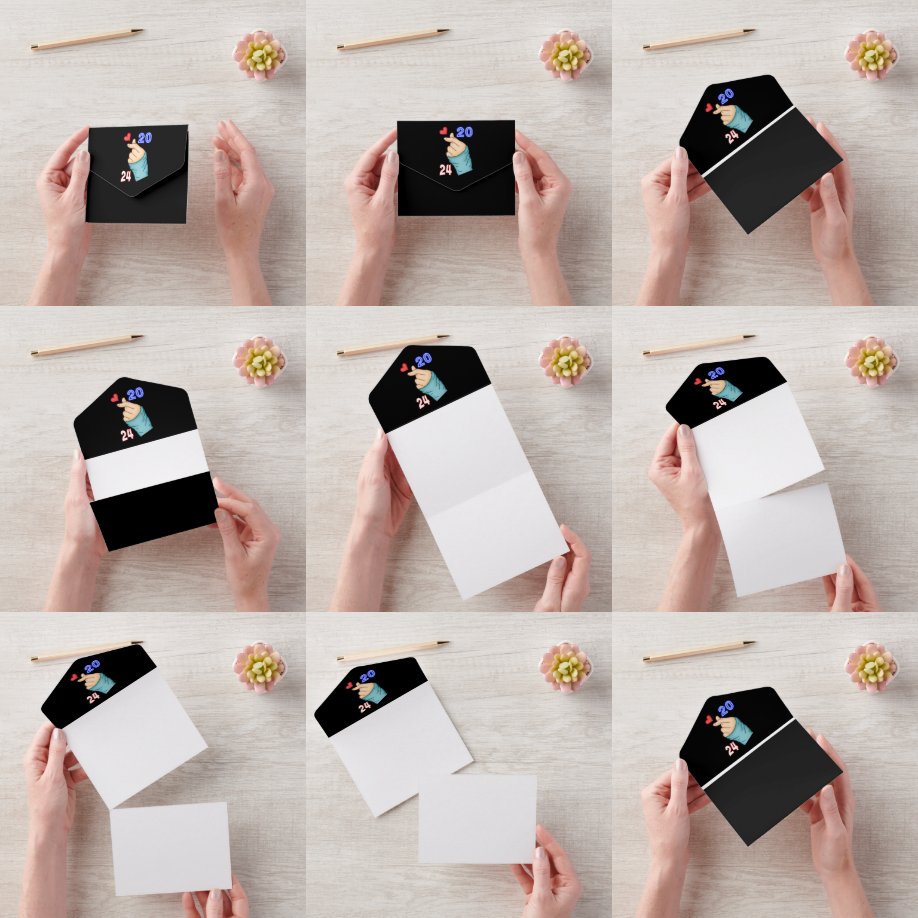 Invitación Todo En Uno Corazón coreano 2024