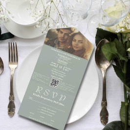 Invitación Todo En Uno Correo electrónico del código QR de la foto de mar