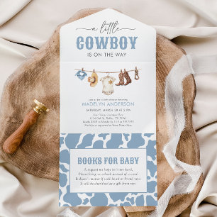 Invitación Todo En Uno Cowboy Baby Shower