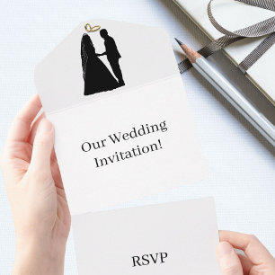 Invitación Todo En Uno Crea tu propia boda RSVP blanco