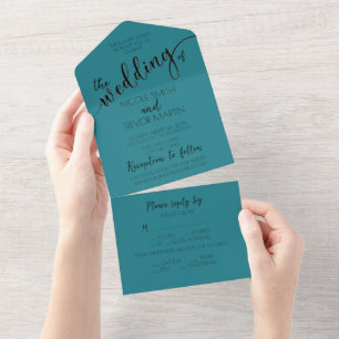 Invitación Todo En Uno Crea tu propio turquesa personalizado