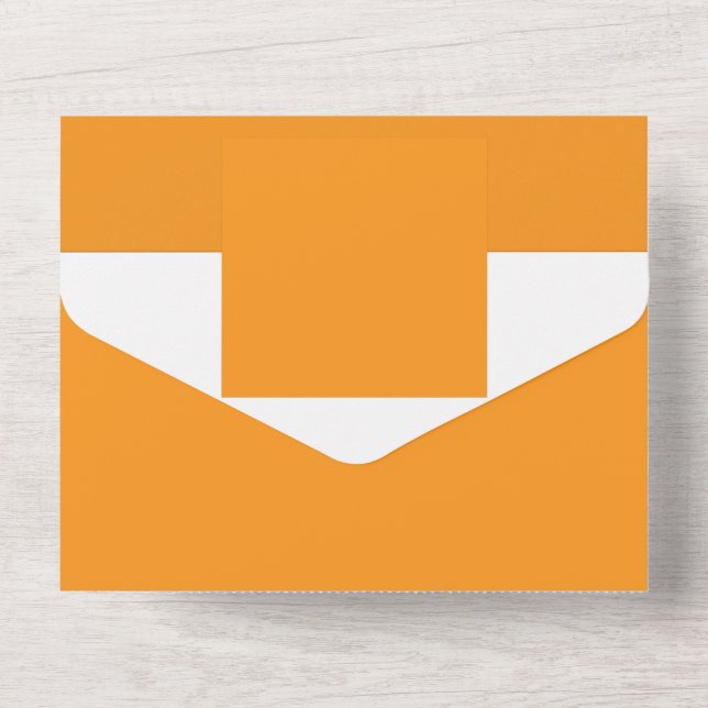 Invitación Todo En Uno Crea Visuales Impresionantes con Fondo Naranja (Reverso )