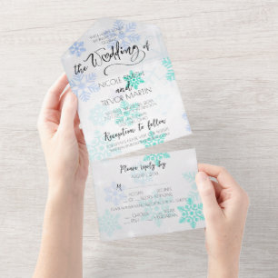 Invitación Todo En Uno Crear su propio Bonito Personalizado Icy Snowflake