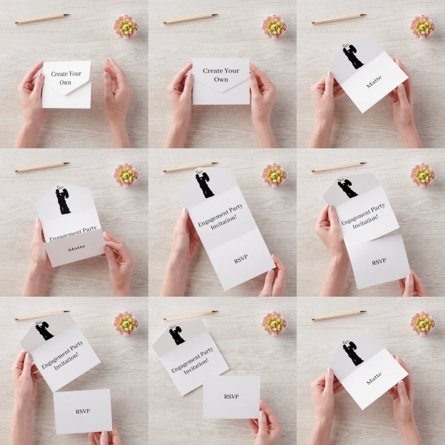 Invitación Todo En Uno Crear su propio grupo de compromiso RSVP White