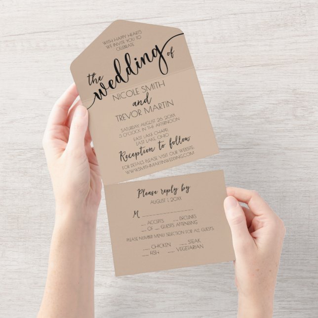 Invitación Todo En Uno Crear su propio Personalizado Sepia (desgarro)