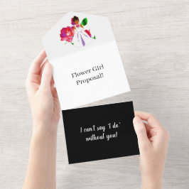 Invitación Todo En Uno Crear tu propia propuesta de chica de flor mate ne