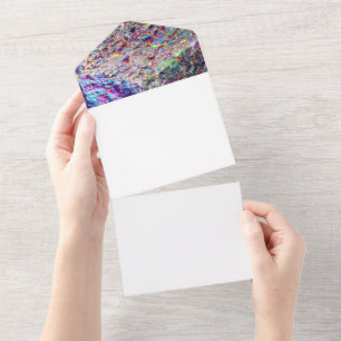 Invitación Todo En Uno Cristales de Aura Arcoiris