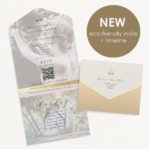 Invitación Todo En Uno Cronología de Boda Ecológica