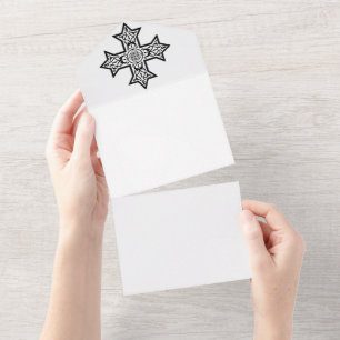 Invitación Todo En Uno Cruz copta