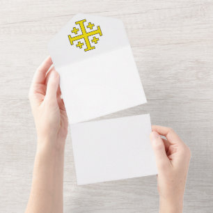 Invitación Todo En Uno Cruz de Jerusalén