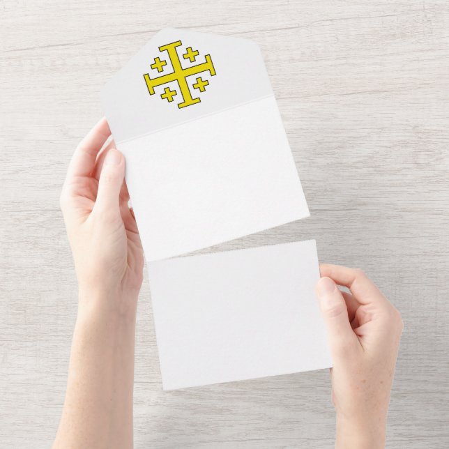 Invitación Todo En Uno Cruz de Jerusalén (desgarro)