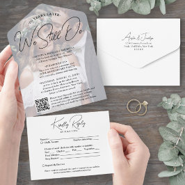 Invitación Todo En Uno Cualquier foto de aniversario y código QR Seguimos