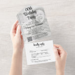 Invitación Todo En Uno CUALQUIER PAPEL DE Cumpleaños Código QR RSVP y Sup<br><div class="desc">Invitar a la familia y amigos a una elegante celebración de cumpleaños con las únicas invitaciones al código QR con fotos personalizados. Toda la redacción de esta plantilla es sencilla de personalizar para cualquier año de cumpleaños. Puede incluir todos los detalles importantes, como la fecha de fiesta, la ubicación y...</div>