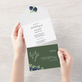 Invitación Todo En Uno Cubierta de agua dulce azul