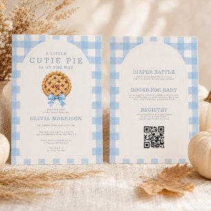 Invitación Todo en Uno Cumpleañito Lazo Azul Niño Baby Shower