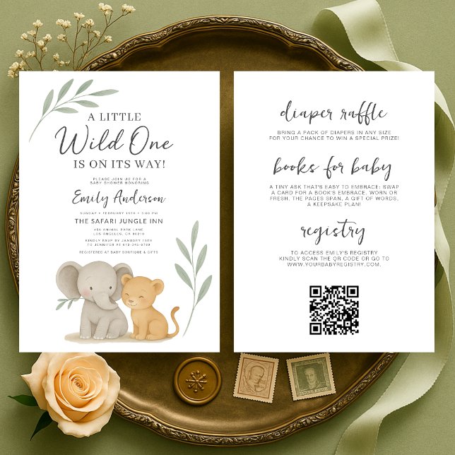 Invitación Todo en Uno Cumpleaños Salvaje de Bebe (Subido por el creador)