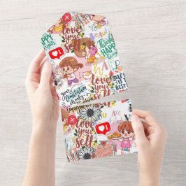 Invitación Todo En Uno Cute Motivacional – Cita Positiva Kawaii 