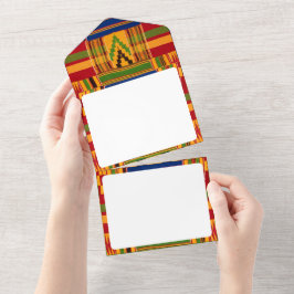 Invitación todo en uno de estampado africano