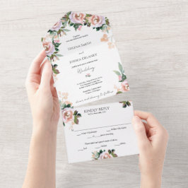 Invitación todo en uno de Pastel Watercolor Floral