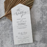 Invitación Todo En Uno Delicado Boda de caligrafía negra<br><div class="desc">Este delicado boda de caligrafía negra, todo en una sola invitación, es perfecto para un boda moderno. El romántico diseño minimalista presenta una bonita y elegante tipografía negra sobre un fondo blanco con un aspecto limpio y sencillo. Escriba a mano las direcciones de los invitados en la parte posterior de...</div>