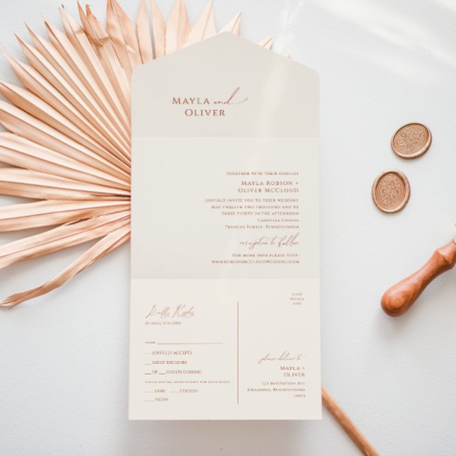 Invitación Todo En Uno Desierto caprichoso | Sello beige y envío (Subido por el creador)