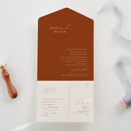 Invitación Todo En Uno Desierto caprichoso | Sello de terracota y envío