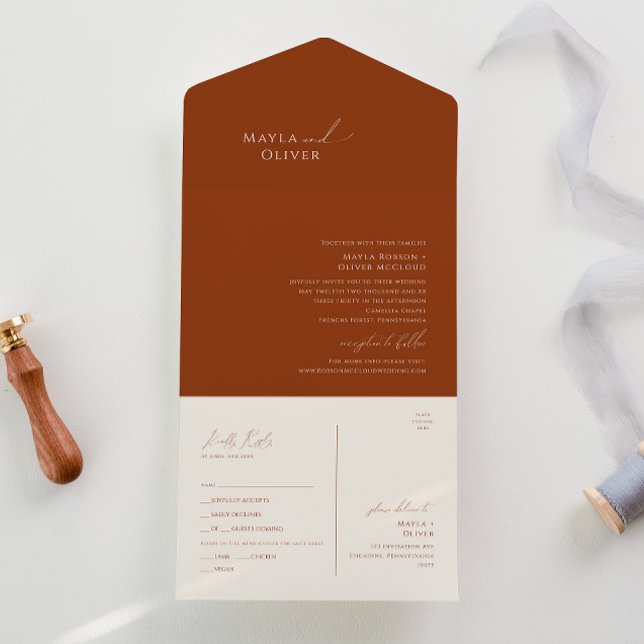 Invitación Todo En Uno Desierto caprichoso | Sello de terracota y envío (Subido por el creador)