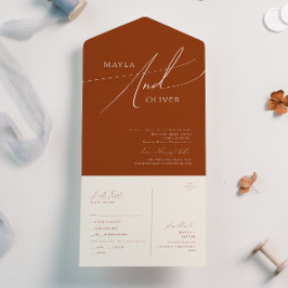 Invitación Todo En Uno Desierto caprichoso | Terracotta Casual Sello y en