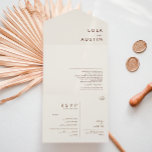 Invitación Todo En Uno Desierto simple | Sello blanco natural y envío<br><div class="desc">Este simple desierto | Sello blanco natural y enviar todo en una sola invitación es exactamente lo que buscas para completar tu boda rústico moderno de boho. Perfecto para una minimalista vibra occidental vintage o para un ambiente bohemio de otoño retro. El guión mínimo de canela oscura realmente aparece con...</div>