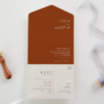 Invitación Todo En Uno Desierto simple | Sello de terracota y envío<br><div class="desc">Este simple desierto | El sello de terracota y el envío de una invitación "todo en uno" es exactamente lo que usted está buscando para completar su boda rústico de boho moderno. Perfecto para una minimalista vibra occidental vintage o para un ambiente bohemio de otoño retro. La escritura blanca natural...</div>