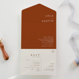 Invitación Todo En Uno Desierto simple | Sello de terracota y envío