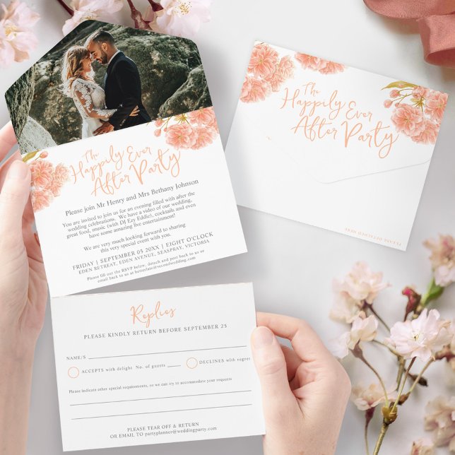 Invitación Todo En Uno Después de la fiesta de boda, la foto del melocotó (Subido por el creador)