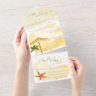 Invitación Todo En Uno Destination Wedding All in One Wedding Invitation
