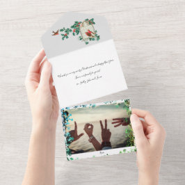 Invitación Todo En Uno Días festivos personalizados Felices Chic Rústico