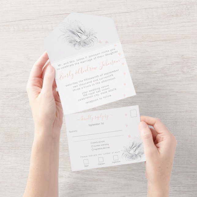 INVITACIÓN TODO EN UNO DINERO VIEJO, AVES DE AMOR, (desgarro)