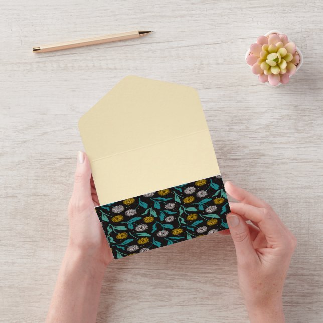 Invitación Todo En Uno Diseño de flores y hojas de Dandelion (Video)