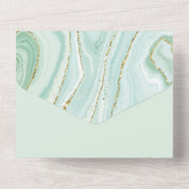 Invitación Todo En Uno diseño de mármol líquido pintado a mano elegante c