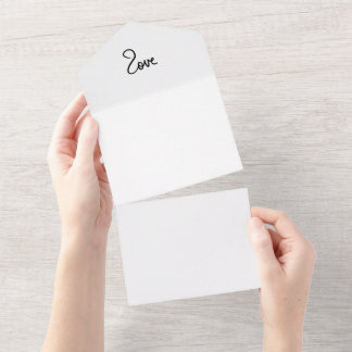 Invitación Todo En Uno Diseño de tipografía de la palabra "amor" minimali