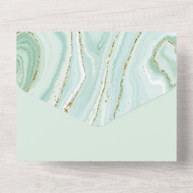 Invitación Todo En Uno diseño elegante de mármol líquido pintado a mano c (Reverso )