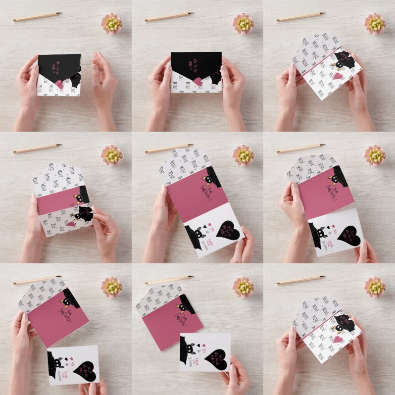 Invitación Todo En Uno Divertido, ¿Serás Mío? Bat Love + Valentine Card