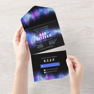 Invitación Todo En Uno DJ Techno Dance Fiesta BarTodo en una boda